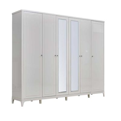 Portnoy 6-Door Wardrobe - Ivory - With 2-Year Warranty